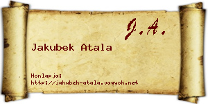 Jakubek Atala névjegykártya